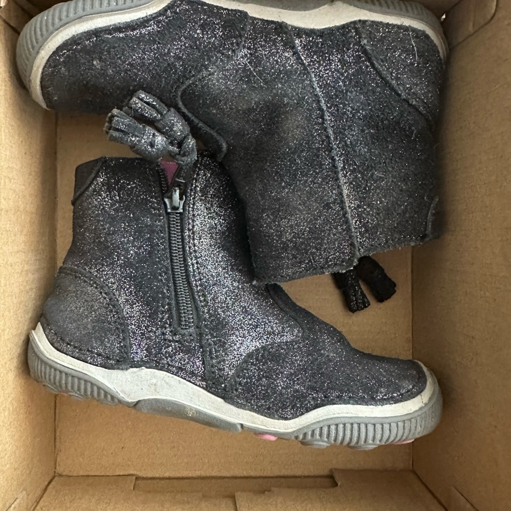 Stride Rite Black Ankle Boots with Side Zipper